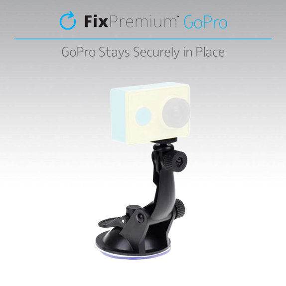 FixPremium - Držiak pre GoPro s prísavkou, čierny