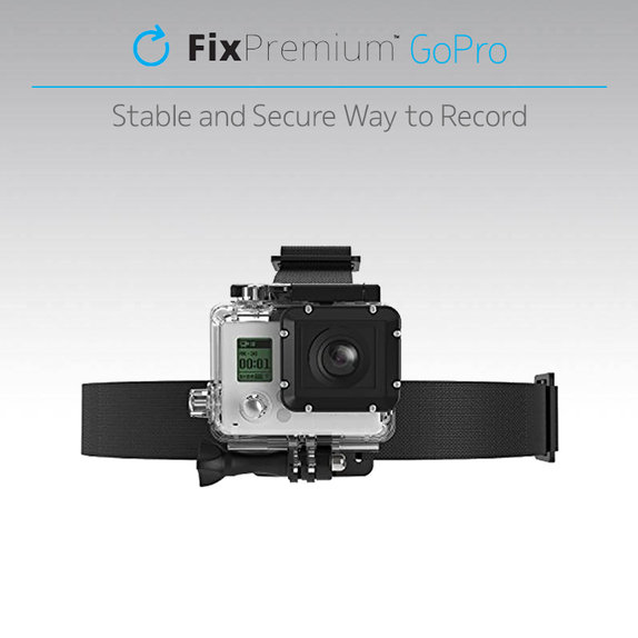 FixPremium - Držiak na Hlavu pre GoPro, čierny