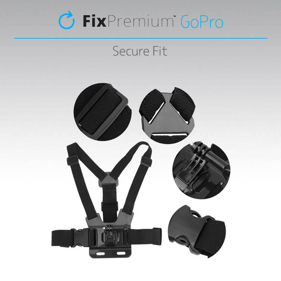 FixPremium - Držiak na Telo pre GoPro, čierny