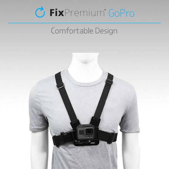 FixPremium - Držiak na Telo pre GoPro, čierny