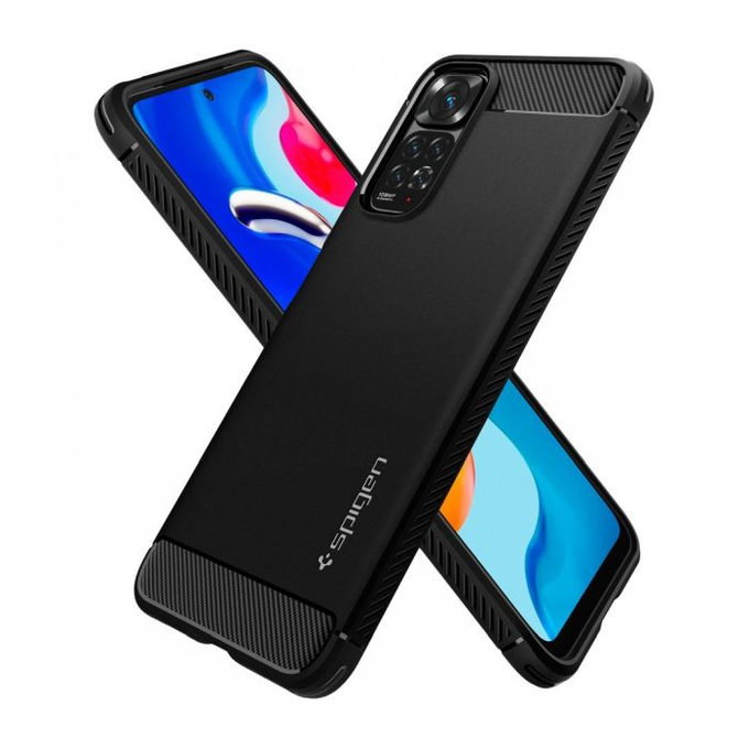 Spigen - Puzdro Ruggen Armor pre Xiaomi Redmi Note 11 a 11S, čierna