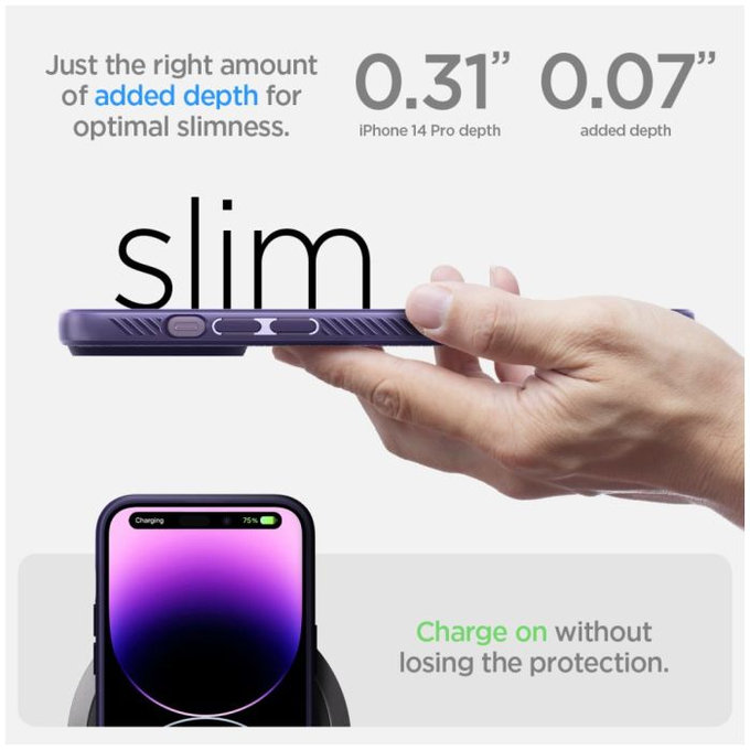 Spigen - Puzdro Liquid Air pre iPhone 14 Pro, Deep Purple