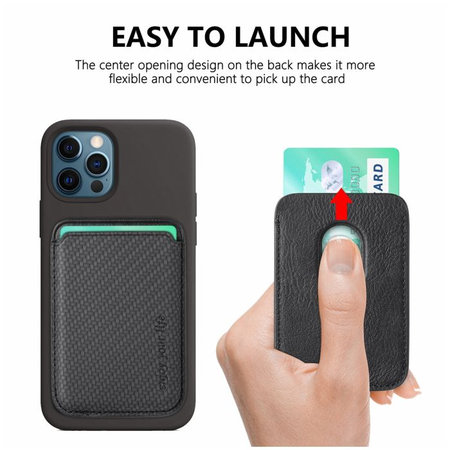 FixPremium - MagSafe Carbon Peňaženka, čierna