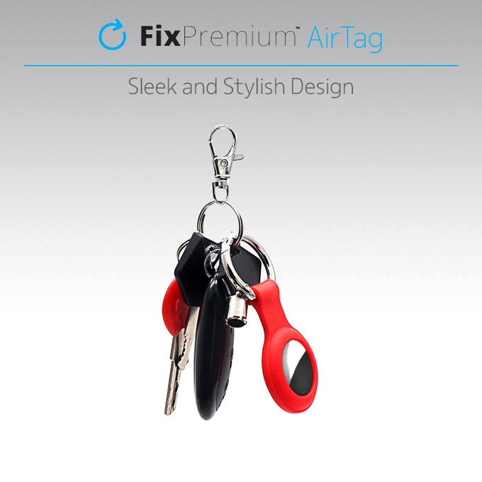 FixPremium - Silikónová Kľúčenka pre AirTag, čierna