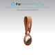 FixPremium - Kožená Kľúčenka pre AirTag, hnedá