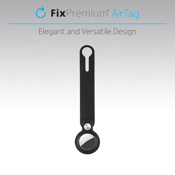 FixPremium - Kožená Kľúčenka pre AirTag, modrá