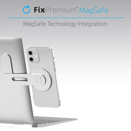 FixPremium - MagSafe Držiak pre iPhone na Notebook, čierna