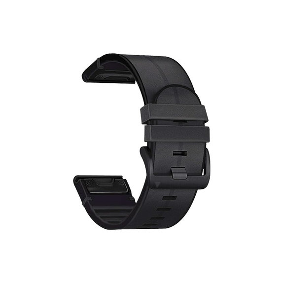 FixPremium - Kožený Remienok pre Garmin (QuickFit 22mm), čierna