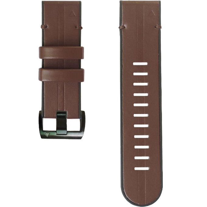FixPremium - Kožený Remienok pre Garmin (QuickFit 22mm), hnedá