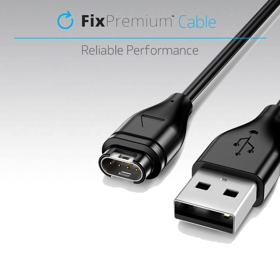 FixPremium - Nabíjací Kábel pre Garmin Hodinky, čierna