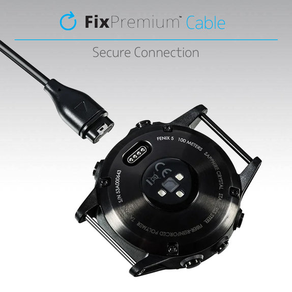 FixPremium - Nabíjací Kábel pre Garmin Hodinky, čierna
