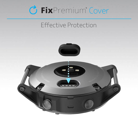 FixPremium - Krytka Nabíjacieho Konektora pre Garmin Hodinky, sivá