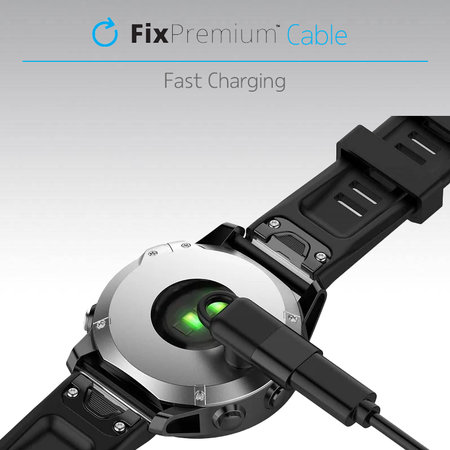 FixPremium - Redukcia USB-C na Garmin Konektor pre Hodinky, čierna