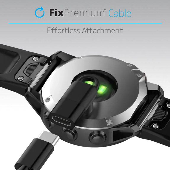 FixPremium - Redukcia USB-C na Garmin Konektor pre Hodinky, čierna