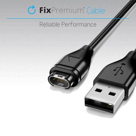 FixPremium - USB-C Nabíjací Kábel pre Garmin Hodinky, čierna