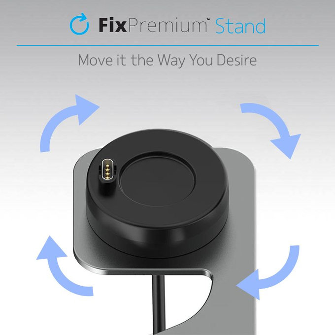 FixPremium - Nabíjací Stojan pre Garmin Hodinky, space gray