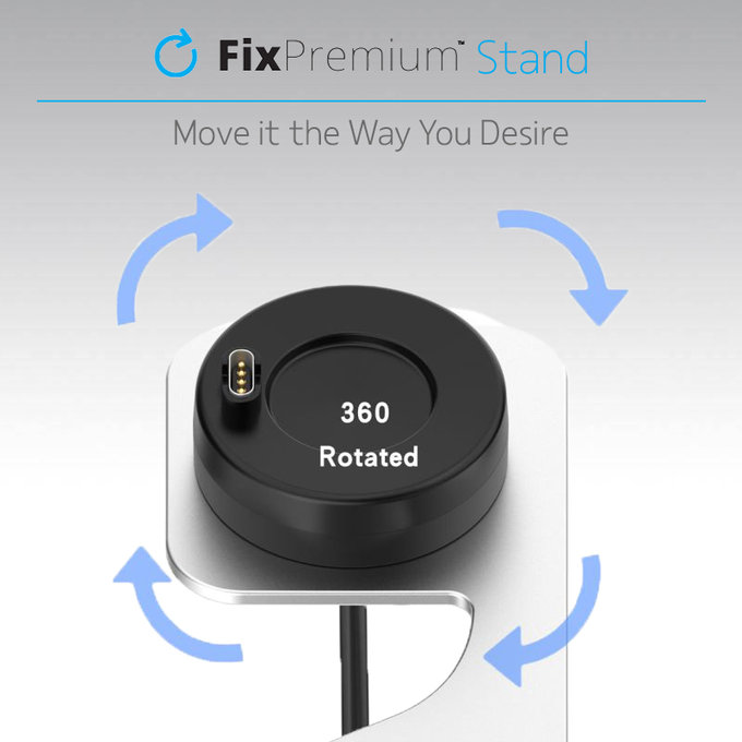 FixPremium - Nabíjací Stojan pre Garmin Hodinky, strieborná
