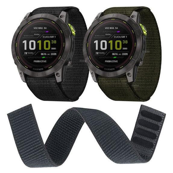 FixPremium - Nylonový Remienok pre Garmin (22mm), čierna