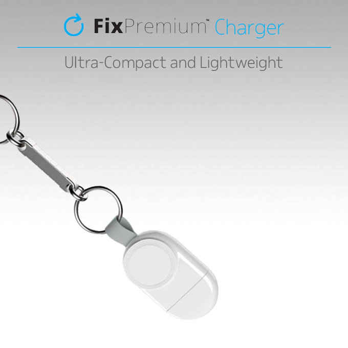 FixPremium - Cestovná USB Nabíjačka pre Apple Watch, biela