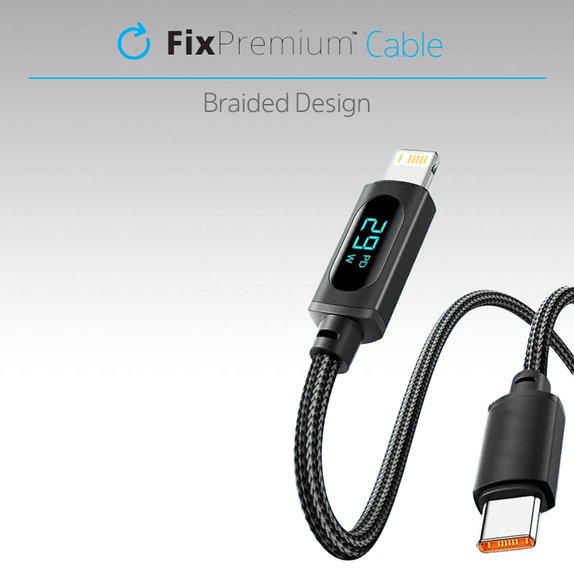 FixPremium - USB-C / USB-C Kábel s Funkciou Power Delivery (1m), čierna