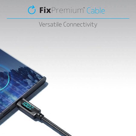 FixPremium - USB-C / USB Kábel s Funkciou Power Delivery (1m), čierna