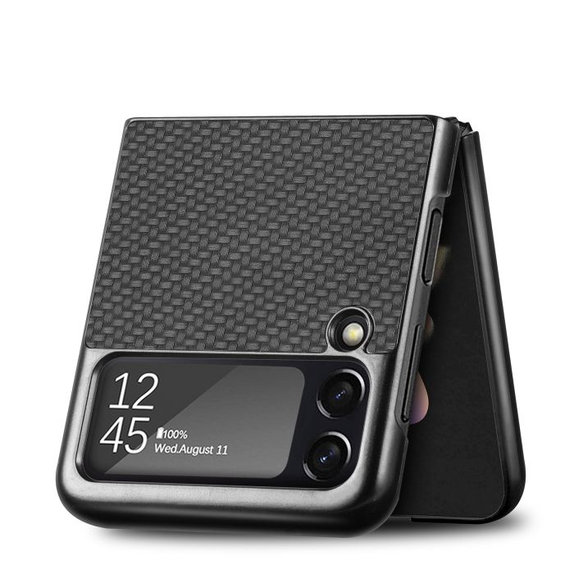 FixPremium - Puzdro Carbon pre Samsung Galaxy Z Flip 4, hnedá