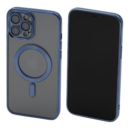 FixPremium - Puzdro Crystal s MagSafe pre iPhone 12 Pro Max, modrá