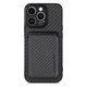 FixPremium - Puzdro Carbon s MagSafe Wallet pre iPhone 13 Pro, čierna