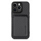 FixPremium - Puzdro Carbon s MagSafe Wallet pre iPhone 13 Pro Max, čierna