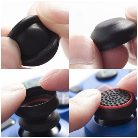 FixPremium - PS4/PS5 Controller Grip Caps - Set 2ks, transparentná čierna