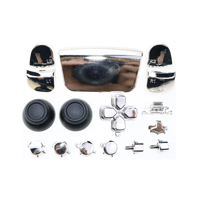 FixPremium - Luxury Dekoratívne prvky pre PS5 DualSense, strieborná