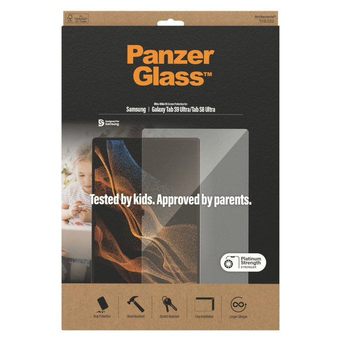 Tvrdené sklo UWF pre Samsung Galaxy Tab S9 Ultra/Tab S8 Ultra, Číra, PanzerGlass