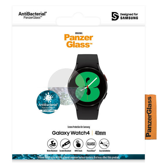 Tvrdené sklo Flat Glass AB pre Samsung Galaxy Watch 4 40 mm, Číra, PanzerGlass