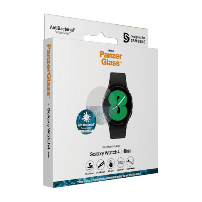 Tvrdené sklo Flat Glass AB pre Samsung Galaxy Watch 4 40 mm, Číra, PanzerGlass