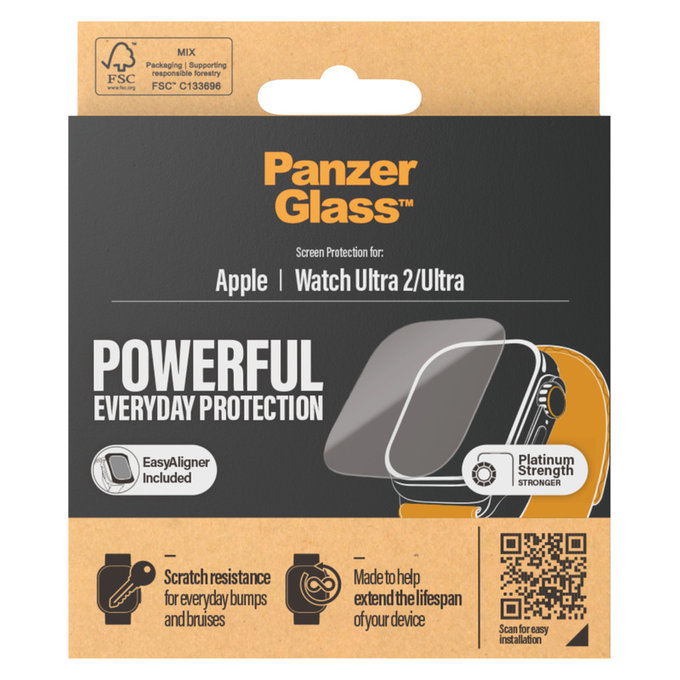 Tvrdené sklo AB pre Apple Watch Ultra 2/Ultra, Číra, PanzerGlass