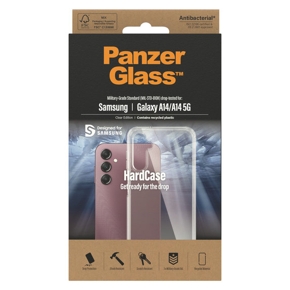 Puzdro HardCase AB pre Samsung Galaxy A14/A14 5G, Transparentná, PanzerGlass