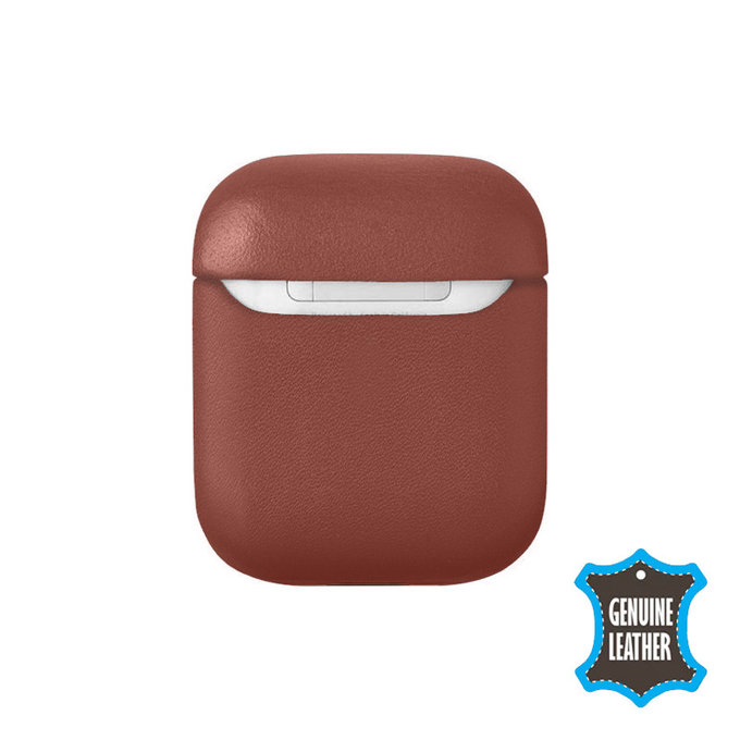 FixPremium - Kožené Puzdro pre AirPods 1 a 2, hnedá