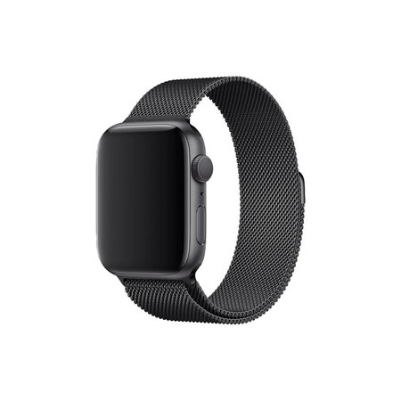 FixPremium - Remienok Milanese Loop pre Apple Watch (42, 44, 45 a 49mm), čierna