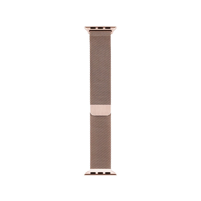 FixPremium - Remienok Milanese Loop pre Apple Watch (42, 44, 45 a 49mm), rose gold