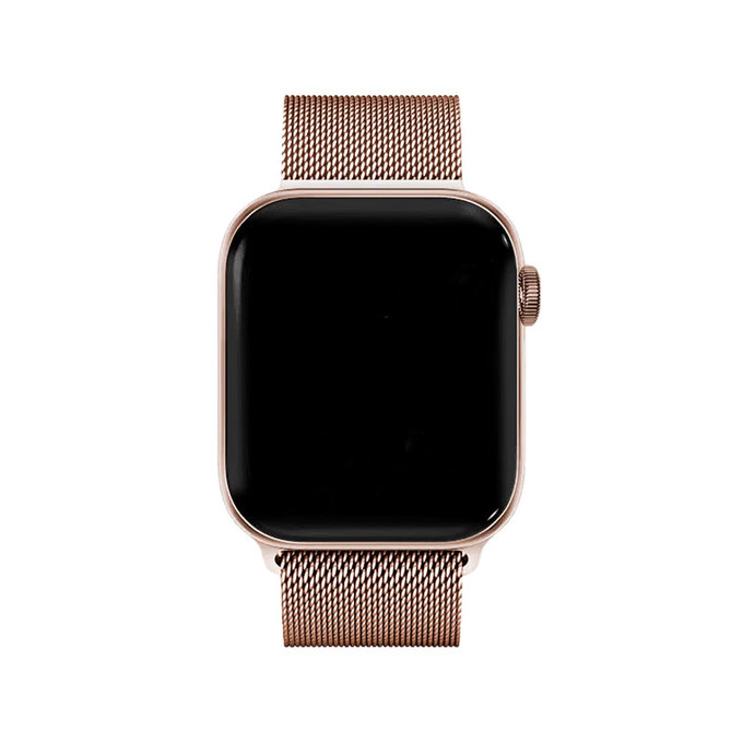 FixPremium - Remienok Milanese Loop pre Apple Watch (42, 44, 45 a 49mm), rose gold