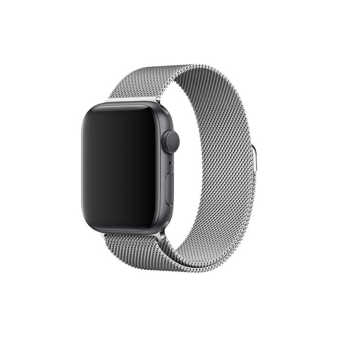 FixPremium - Remienok Milanese Loop pre Apple Watch (38, 40 a 41mm), strieborná
