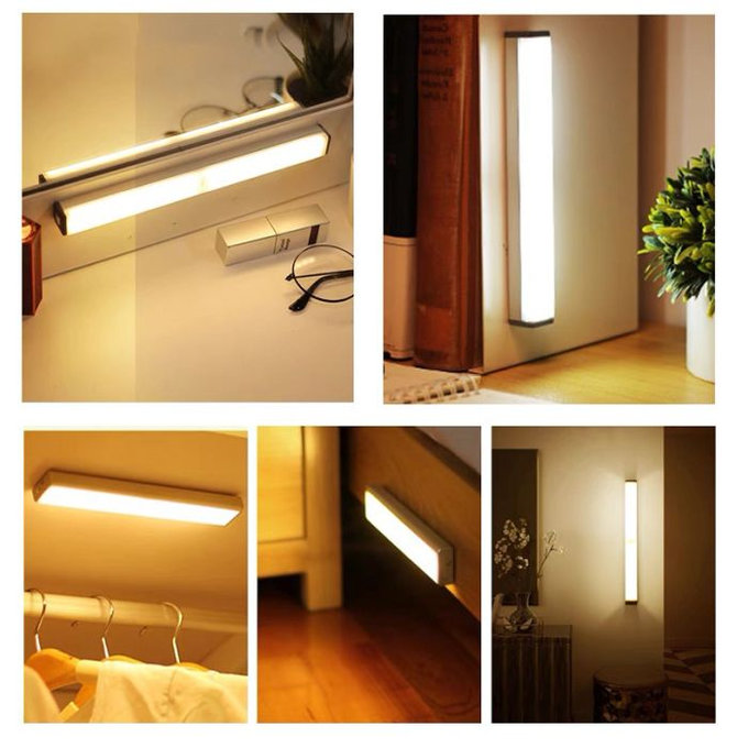 FixPremium - LED Nočné Svetlo s Pohybovým Senzorom (studená biela), (0.3m), biela