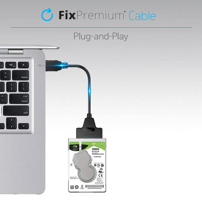 FixPremium - Kábel - USB / SATA 2.5", čierna