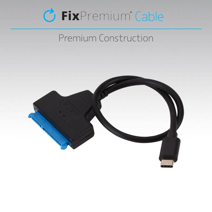 FixPremium - Kábel - USB-C / SATA 2.5", čierna