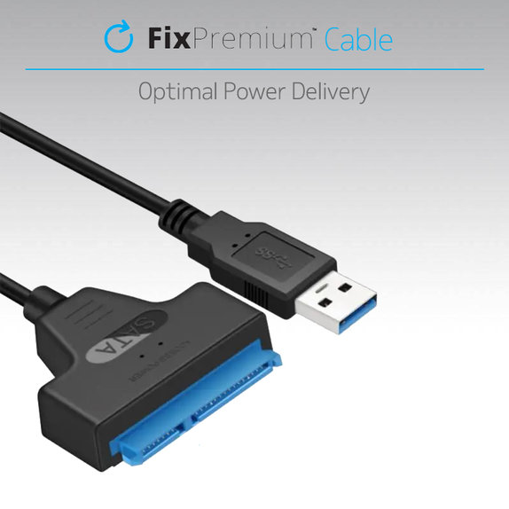 FixPremium - Kábel - USB-C / SATA 2.5", čierna