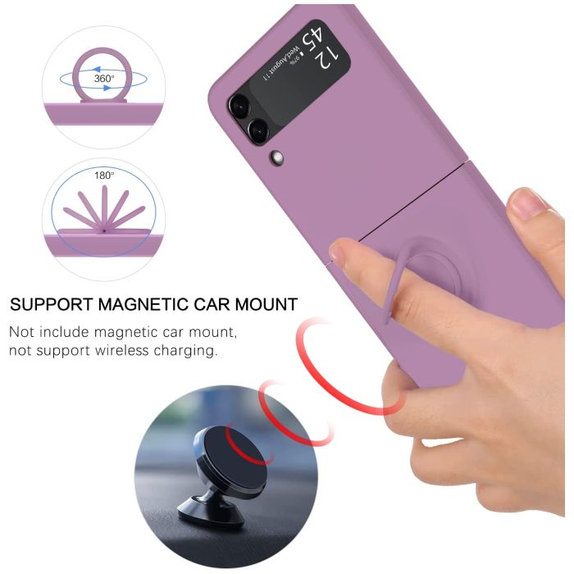 FixPremium - Puzdro Ring pre Samsung Galaxy Z Flip 4, fialová