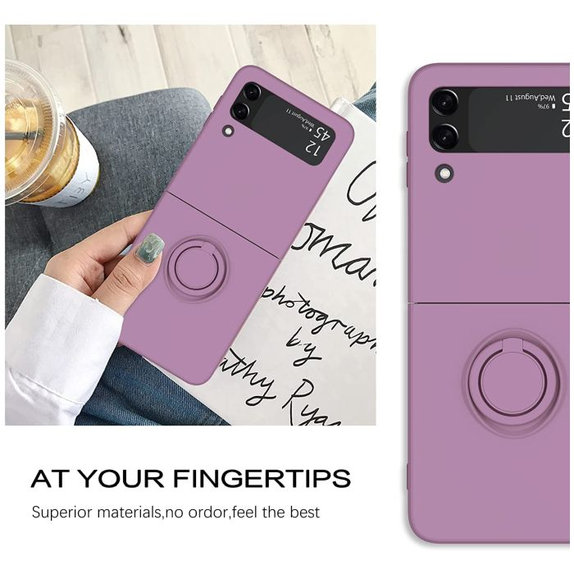 FixPremium - Puzdro Ring pre Samsung Galaxy Z Flip 4, fialová