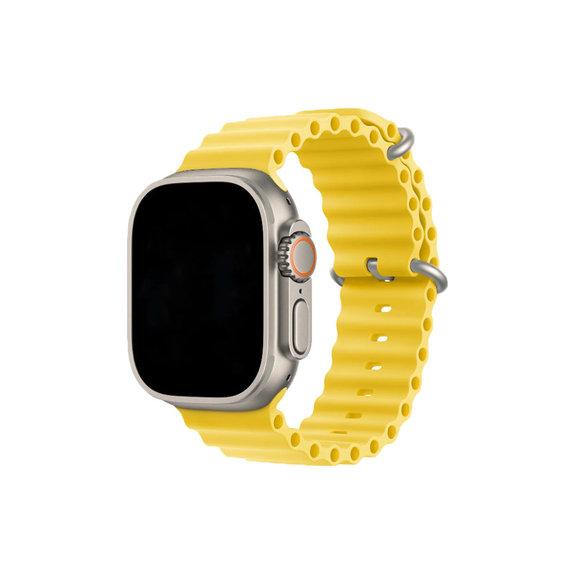 FixPremium - Remienok Ocean Loop pre Apple Watch (42, 44, 45 a 49mm), žltá
