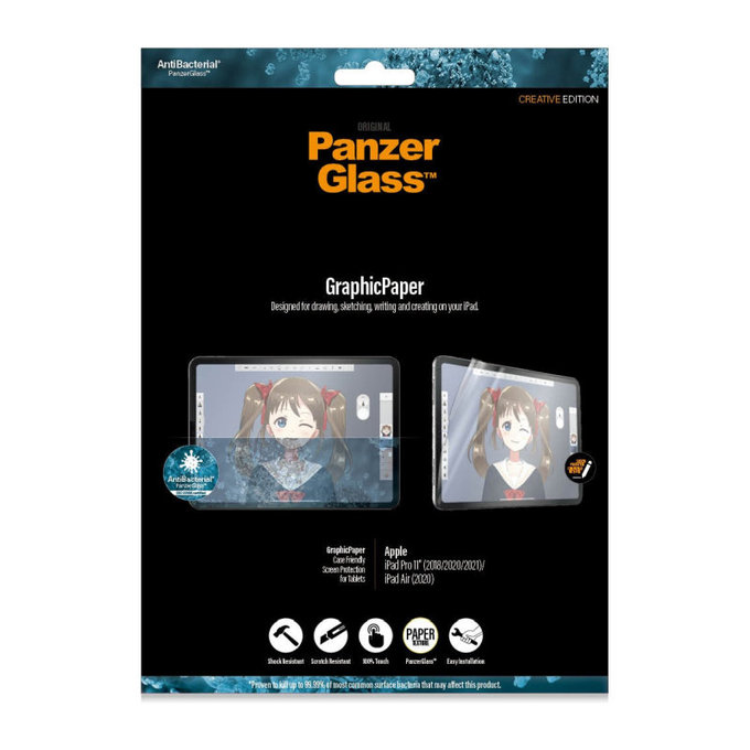 Ochranná fólia GraphicPaper Case Friendly AB pre iPad Pro 11''/Air 10,9'', Číra, PanzerGlass