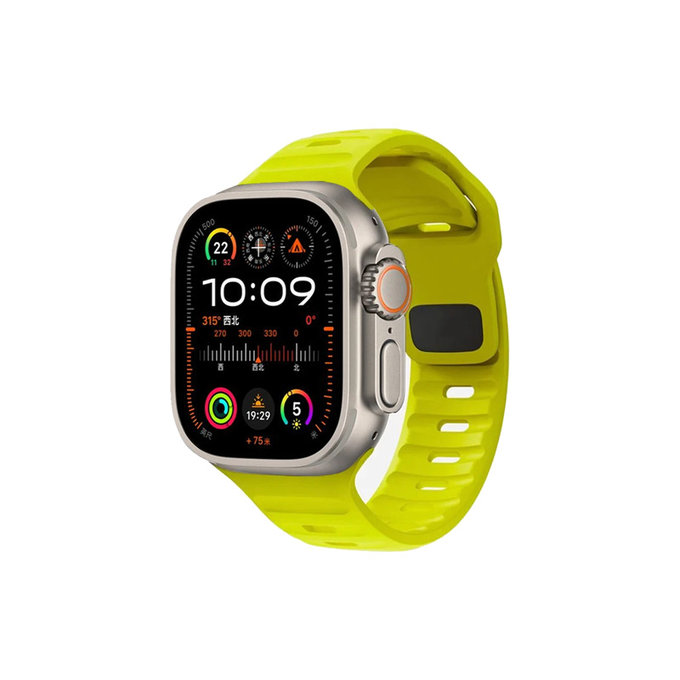 FixPremium - Remienok Sport Silicone pre Apple Watch (42, 44, 45 a 49mm), tartrazine